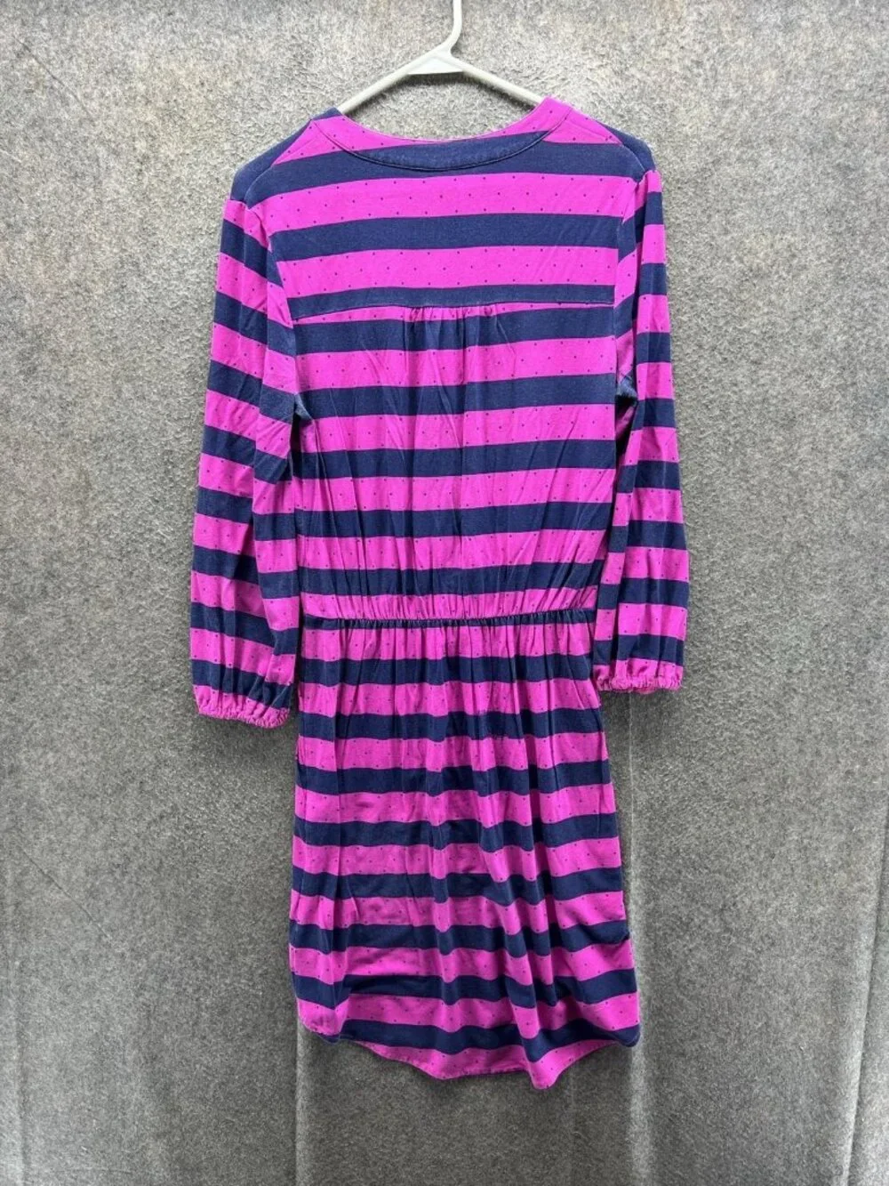 Lilly Pulitzer Dress Womens Small Pink Striped Henley 3/4 Sleeve Fit Flare Short